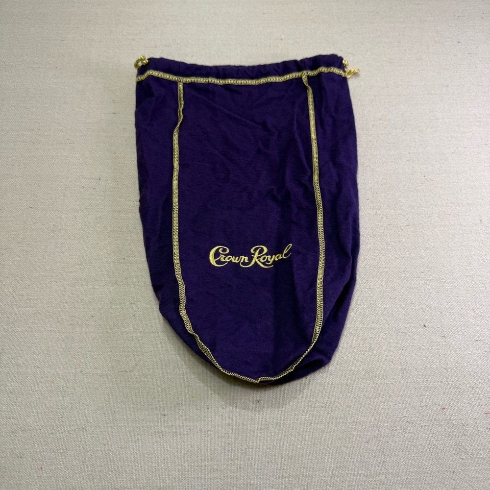Crown Royal Drawstring Bag - Purple with Gold Trim
